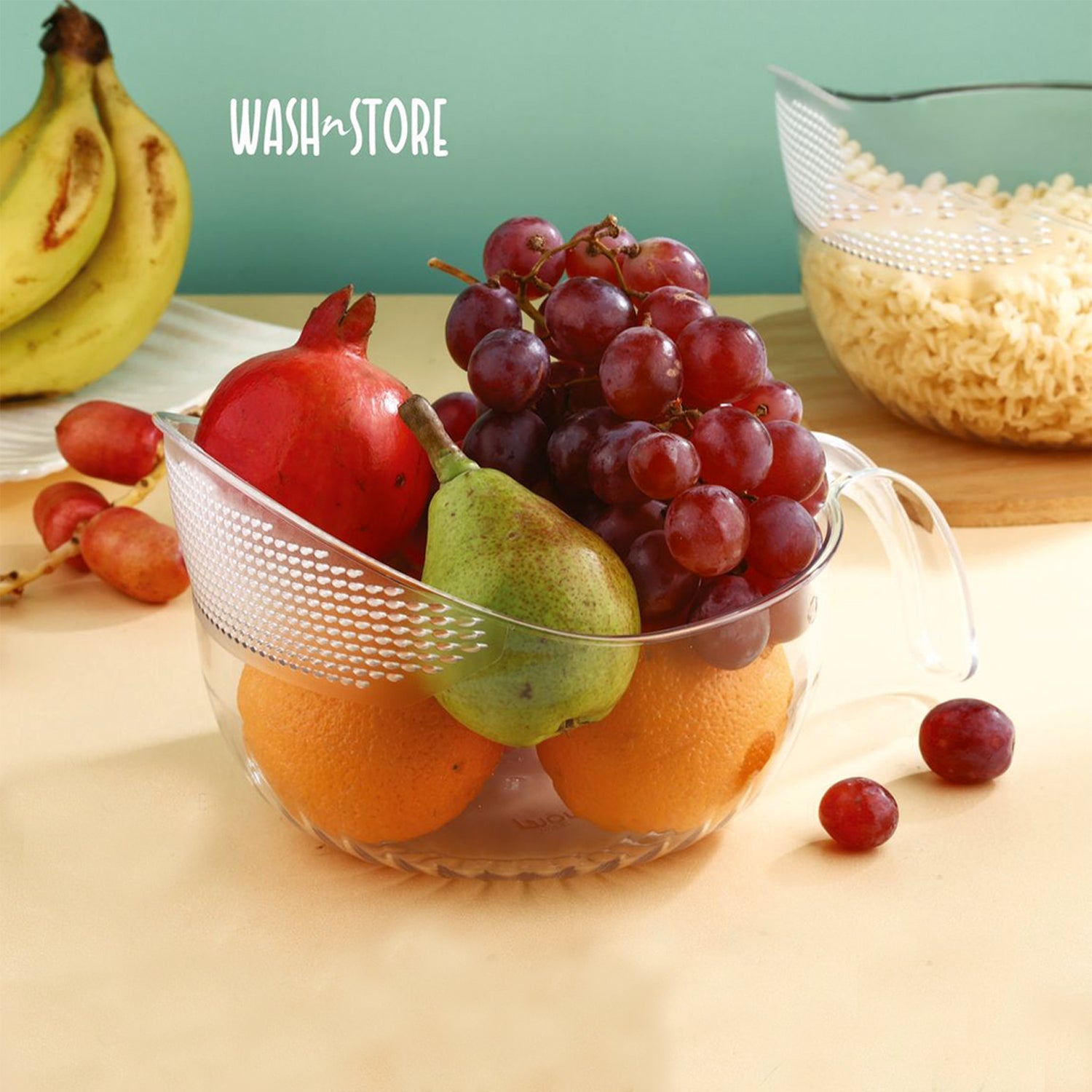 Supermom Multipurpose Transparent Plastic Bowl / Basket with Handle (1 Pc) Supermom Multipurpose Transparent Plastic Bowl / Basket with Handle (1 Pc)